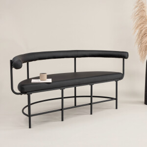 Nohr Eetkamerbank 'Jediah' Lederlook, kleur Zwart