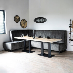 SEVN Eetkamerbank 'Jelle' Links, Velvet, kleur Groen