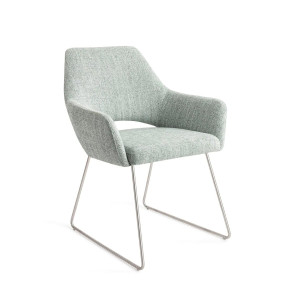 Jesper Home Eetkamerstoel 'Yanai' Slide Steel, kleur Soft Sage