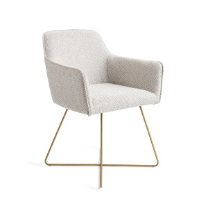 Jesper Home Eetkamerstoel 'Hofu' Cross Gold, kleur Checkers Charm