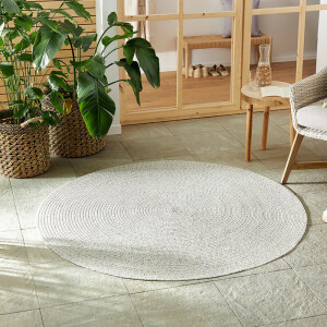 Jute Buitenkleed Braids Rond - Grijs Xcm - Polypropyleen - Dekbed-Discounter.nl