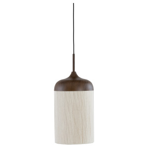 Light & Living Hanglamp 'Dania' Houtlook en touw, 22cm, kleur Donkerbruin