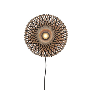 GOOD&MOJO Wandlamp 'Kalimantan' Bamboe, 30cm, kleur Naturel/Zwart