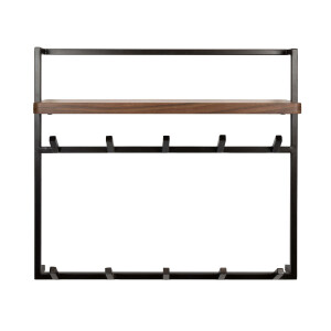 Kapstok Air Pure hoog 2x5 haken Massief acacia bruin