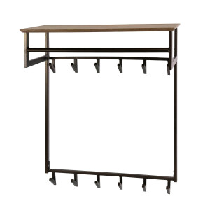 Kapstok Bruno hoog 2x6 haken Drift brown