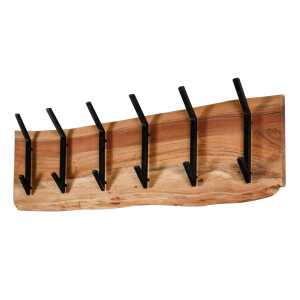 Kapstok Edge 2x6 haken - Massief acacia