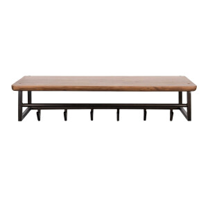 Kapstok Edge Curve 6 haken Massief acacia bruin