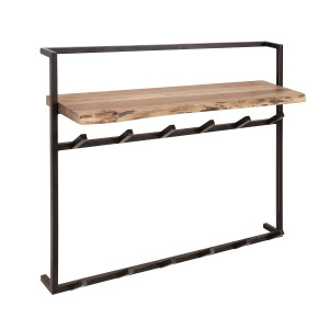 Kapstok Air Solid hoog hoedenplank 2x6 haken - massief acacia