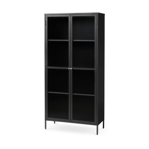 Katja metalen vitrinekast zwart - 90 x 190 cm