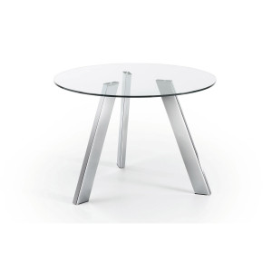 Kave Home Ronde Eettafel 'Carib' 110cm, kleur Chroom