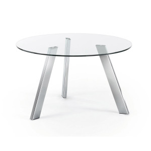 Kave Home Ronde Eettafel 'Carib' 130cm, kleur Chroom