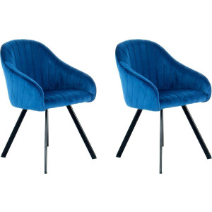 Kayoom Stoel Jodie 125 2-pack, zitting met bekleding fluweelzachte bekleding, comfortabel, effen ontwerp (set, 2 stuks)