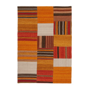 Kayoom Vloerkleed Radical 210 Handgeweven jacquard-kilim, hoogwaardige materiaalcombinatie