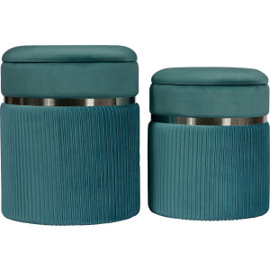 Kayoom Zithoek Hocker Zora 325 set van 2 chic design met metalen ring, zacht verdikt, met bergruimte (set, 2-delig)