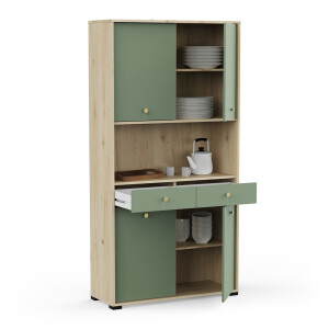 Keukenkast Pistache 103x203 pistache met eiken