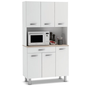 Keukenkast Pasta 185 cm hoog wit
