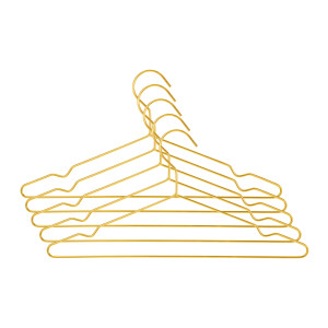 QUVIO Kledinghanger - Set van 5 - Metaal - Goud