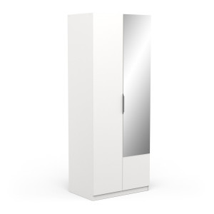 Kledingkast Ghost 2 deuren met spiegel 80x203 cm wit