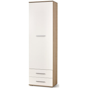Kledingkast Lima 60 cm breed in sonoma eiken met hoogglans wit
