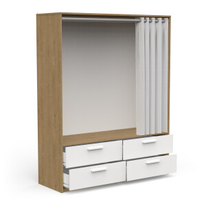 Kledingkast Lizy 164 cm breed eiken met wit