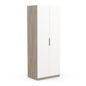 Kledingkast Ghost 2 deuren 80x203 cm eiken met wit