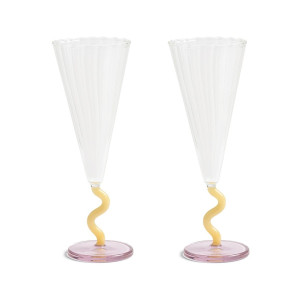 &Klevering Curve champagneglas set van 2