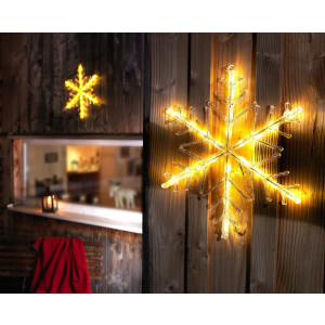 KONSTSMIDE Ledster Kerstster, kerstversiering buiten Led acryl sneeuwvlok, 24 warmwitte dioden (1 stuk)