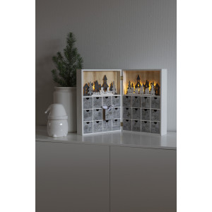 KONSTSMIDE Vulbare adventskalender Kerst versiering Houten led-silhouet, "Adventskalender" (1-delig)