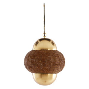 Light & Living Hanglamp 'Cetara' Kralen, 33cm, kleur Bruin/Brons