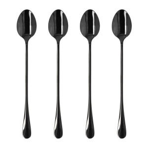 Krumble Latte Macchiato lepels set van 4 - Zwart