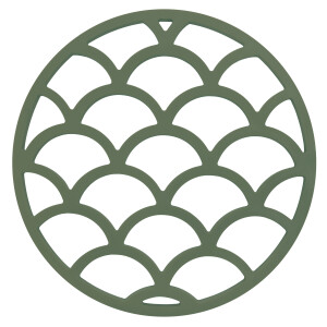 Krumble Pannenonderzetter - Schubben - Diameter 14 cm - Groen