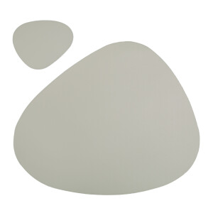 Krumble Placemat en onderzetter set - PU Leer - Zilver