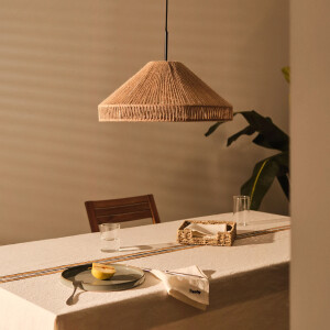 Kave Home Lampenkap 'Pontos' Jute, Ø45cm, kleur Naturel