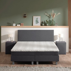 2-Persoons Boxspring Julia Relax - Antraciet 180x200 cm - Pocketvering - Inclusief Topper - Dekbed-Discounter.nl