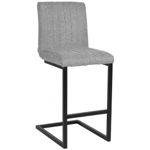 LABEL51 Barkruk 'Milo' Stof, kleur Grijs (zithoogte 66cm)