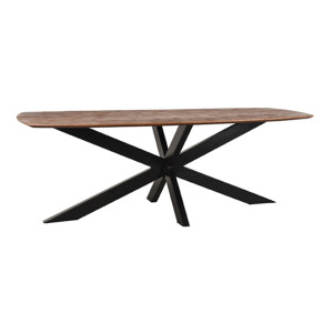 LABEL51 Deens Ovale Eettafel 'Zane' Espresso Mangohout, 160 x 100cm