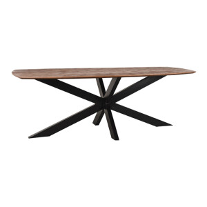 LABEL51 Deens Ovale Eettafel 'Zane' Espresso Mangohout, 220 x 100cm