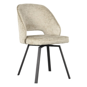 LABEL51 Draaibare Eetkamerstoel 'Lewis' Elegance stof, kleur Beige