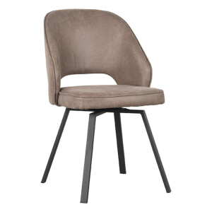 LABEL51 Draaibare Eetkamerstoel 'Lewis' Micro Suede, kleur Taupe