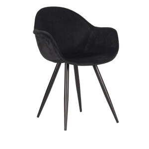 LABEL51 Eetkamerstoel 'Forli', Velvet, kleur Zwart