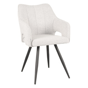 LABEL51 Eetkamerstoel 'Noud' Bouclé, kleur Wit