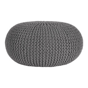 LABEL51 Poef 'Knitted', 70 x 35cm, kleur Donkergrijs