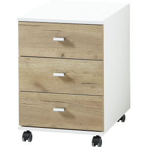 Ladeblok Lioni 58 cm hoog - Wit met Navarra eiken