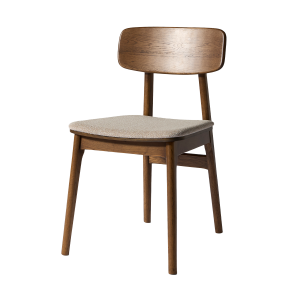 Lana houten eetkamerstoel gerookt eiken  - met beige stoffen zitting