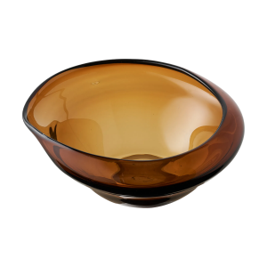Lander mondgeblazen glazen schaal - bruin