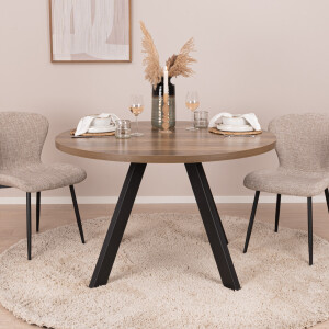 Sohome Uitschuifbare Ronde/Ovale Eettafel 'Lias' Eikenlook, 120-210 x 75cm