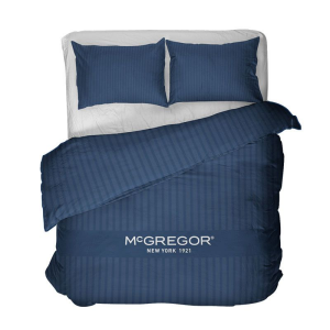 Dekbedovertrek McGregor - Katoen - Satijnstreep - Tweepersoons (200x200 Cm) - Blauw Katoen - Strepen & Hotel Luxe - McGregor - Dekbed-Discounter.nl