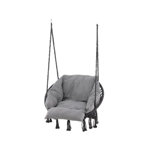 Leah katoenen tuin hangstoel grijs - met zitkussen