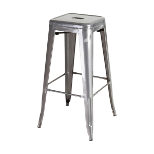 Metalen barkruk industrieel metaal - 77 cm