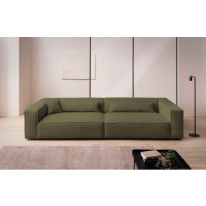 LeGer Home by Lena Gercke 3-zitsbank PIARA, XXL sofa met biesnaad, Big-sofa in cord of linnenlook inclusief 2 rugkussens 100 x 35 cm en 1 sierkussen 40 x 40 cm